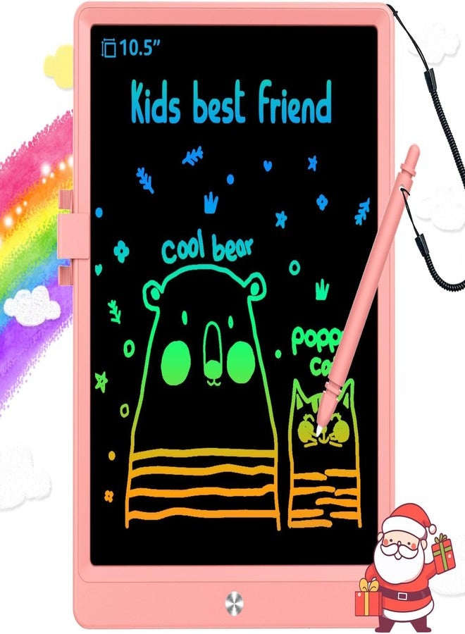 لوحة الكتابة الإلكترونية BUKEBU LCD، لوحة رسم ملونة مقاس 10.5 بوصة، لوحة رسم إلكترونية، لوحات رسم، هدايا سفر للأطفال من سن 3 إلى 8 سنوات (وردي) - Image 1